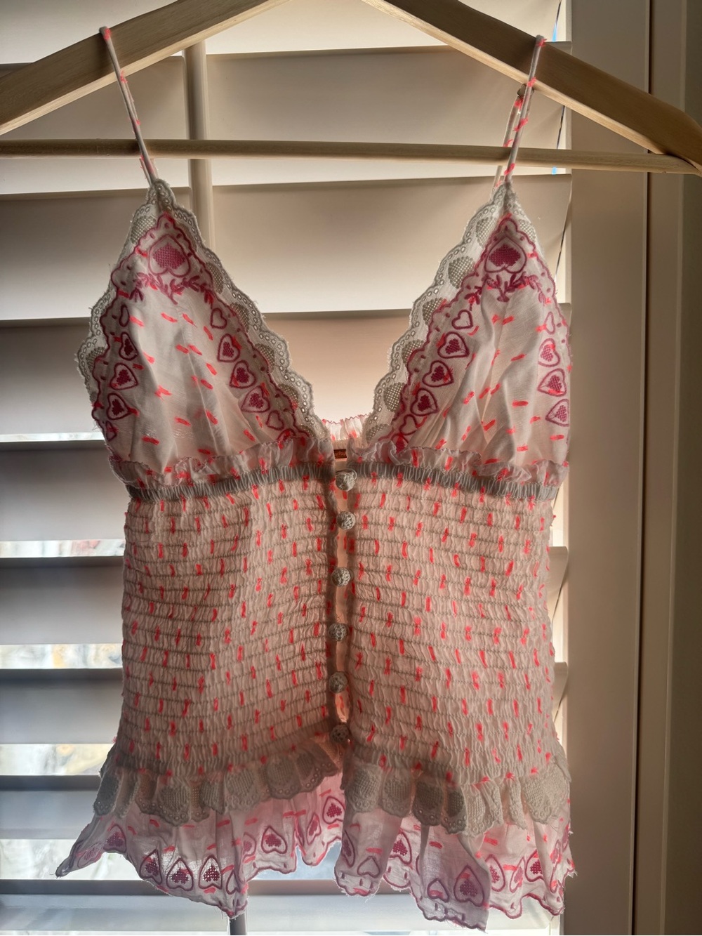 Free People Pink Smocked Tank